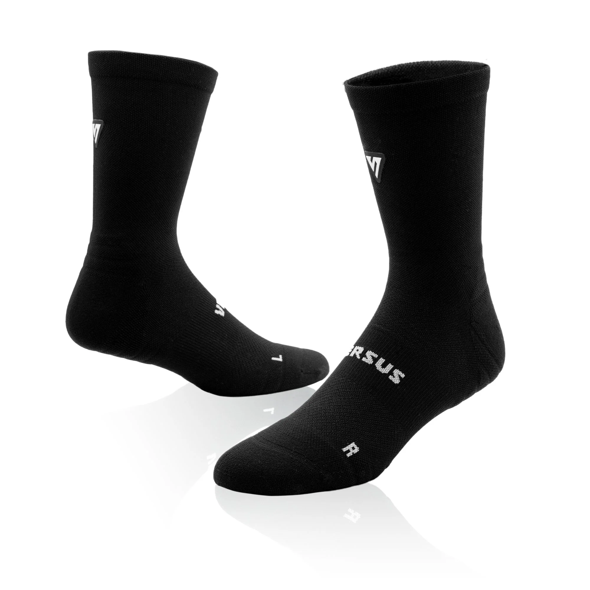 Versus Classic Black Active Crew Tab Socks