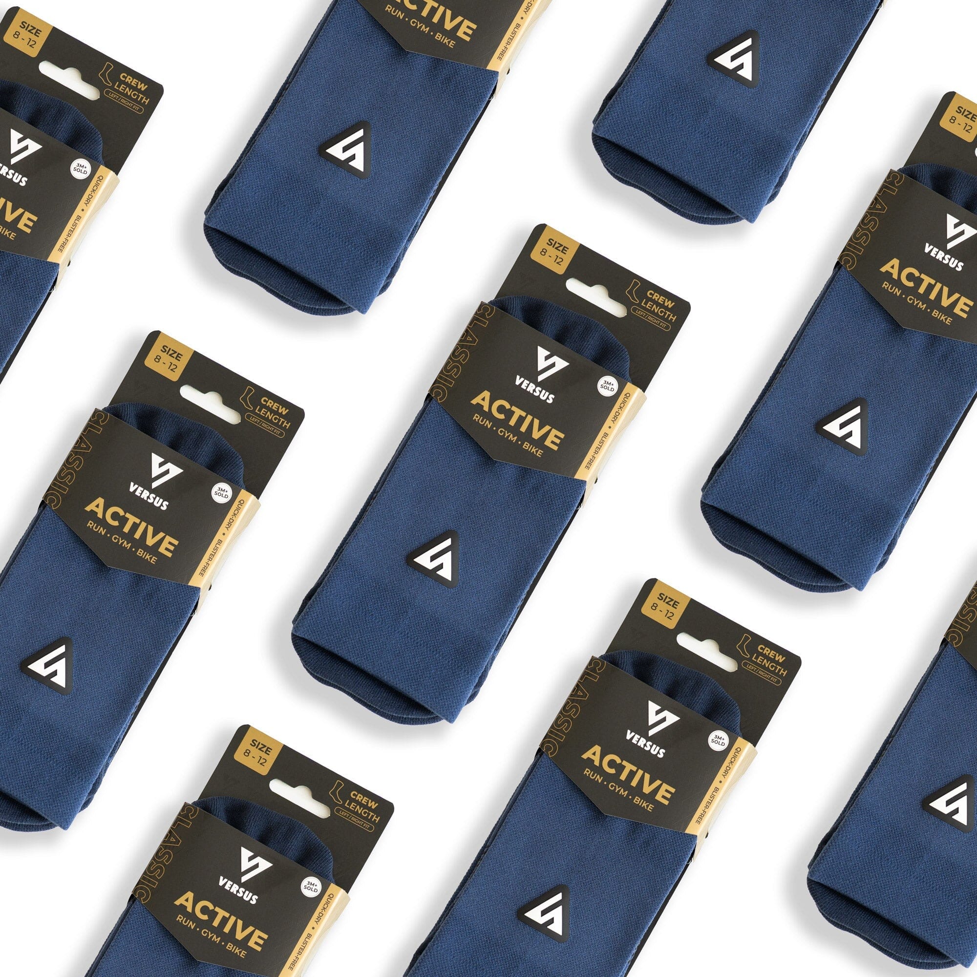 Versus Classic Navy Active Crew Tab Socks - Image 2