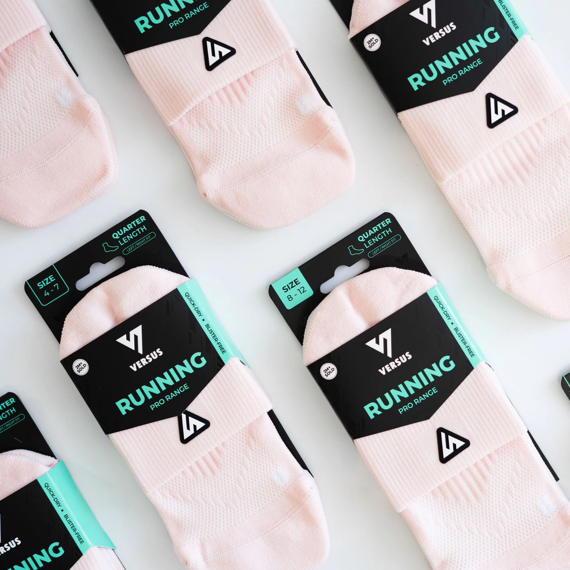 Versus Dirty Pink Running Quarter Socks - Image 5