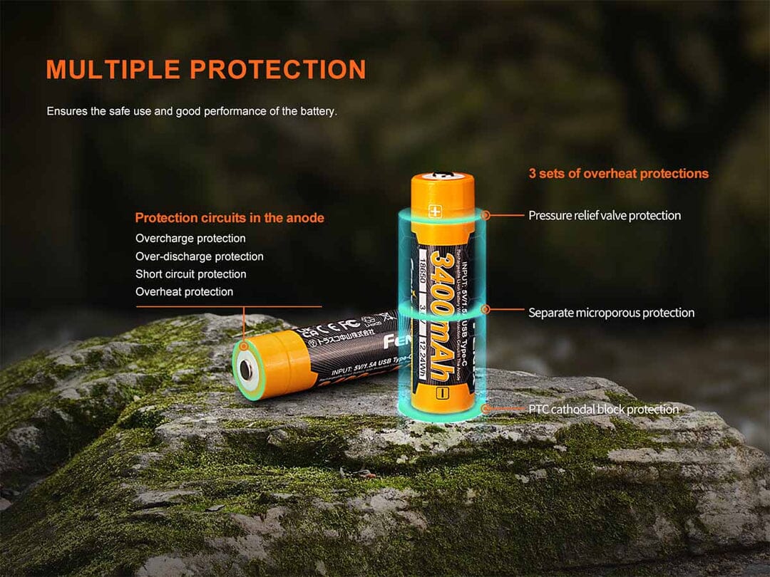Fenix ARB-L18-3400U V3.0 Built-in USB Rechargeable Battery - Image 4