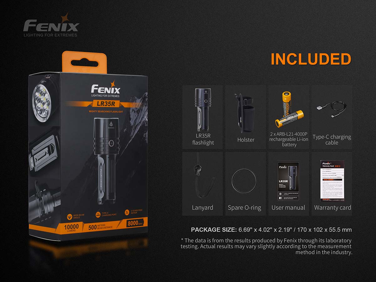 Fenix LR35R Rechargeable Flashlight - 10000 Lumens - Image 13
