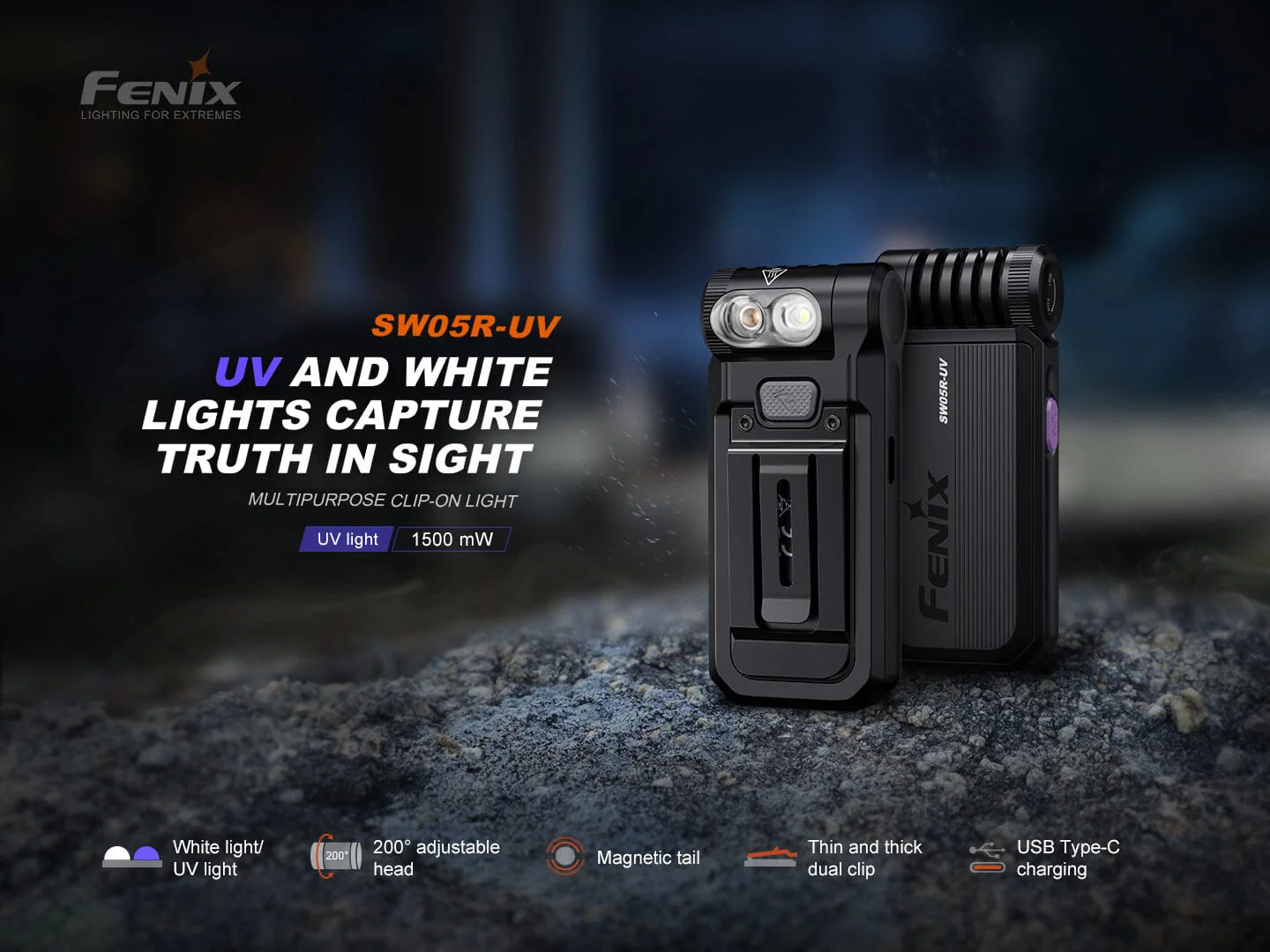 Fenix SW05R-UV Clip On Flashlight with UV Light - Image 8