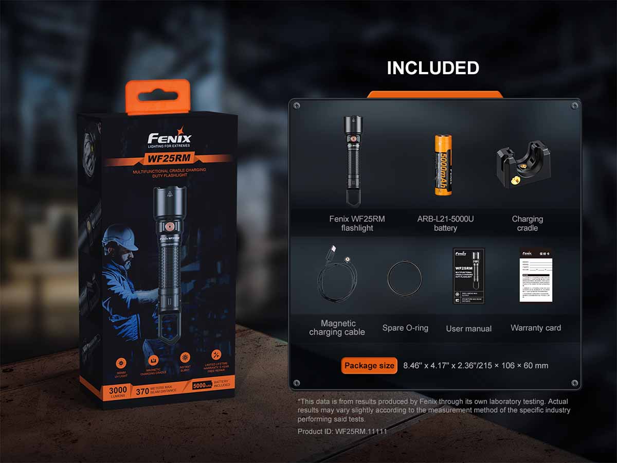Fenix WF25RM Rechargeable Work Flashlight with Charging Dock - Image 20