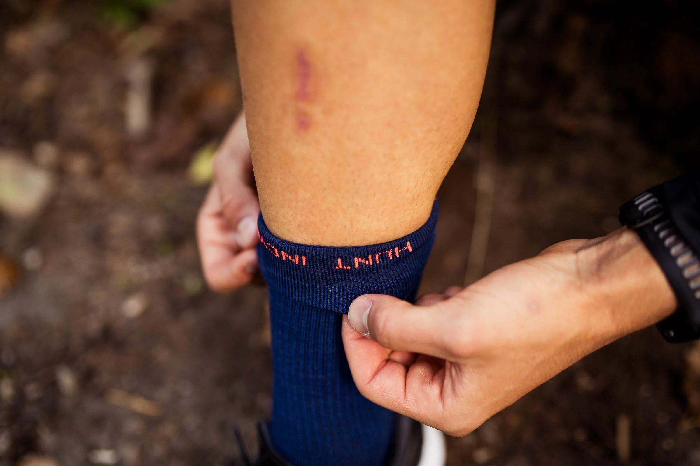 Incylence Merino Light Lanes Navy Inferno Socks - Image 4