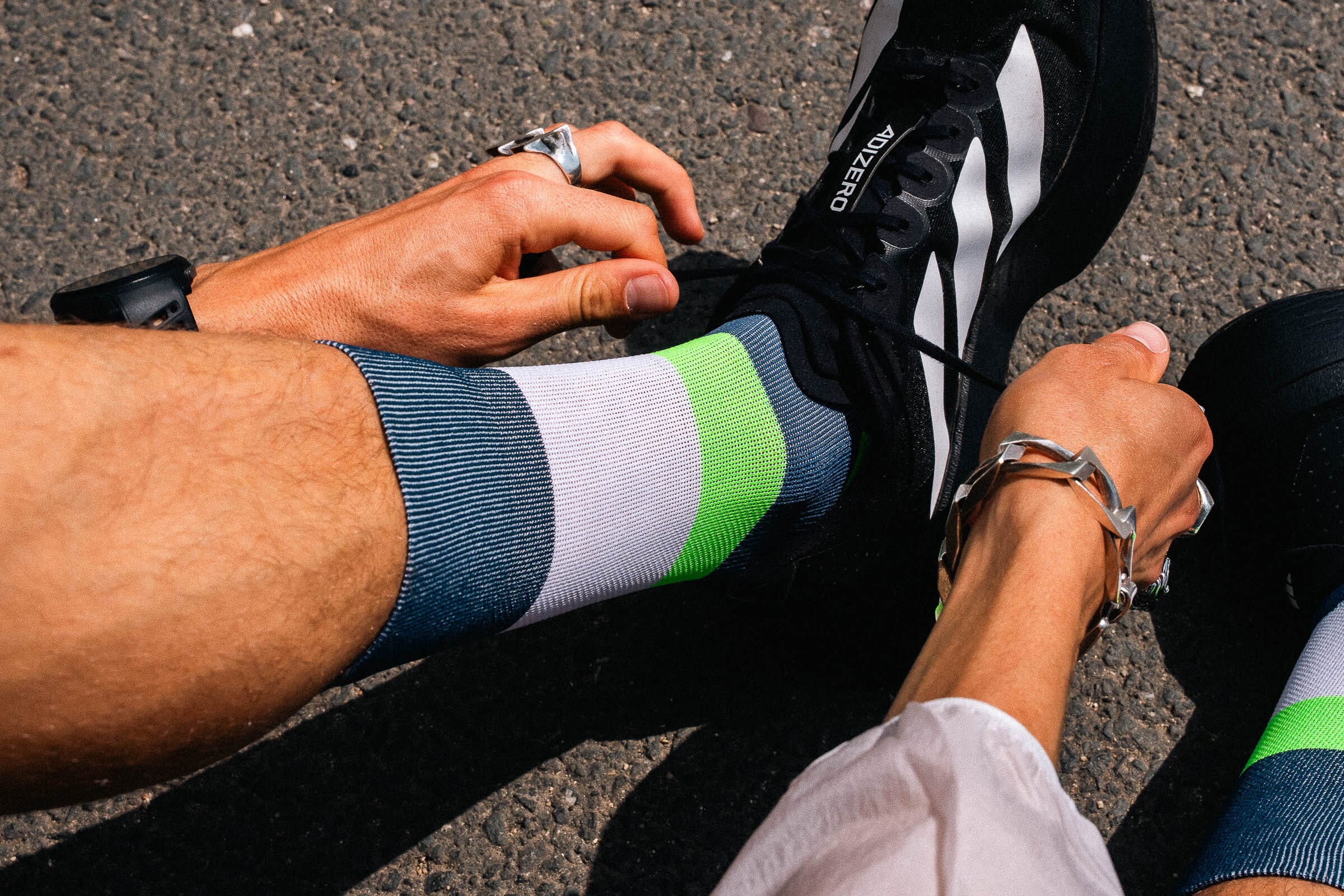 Incylence Running Bands Navy Green Socks - Image 3