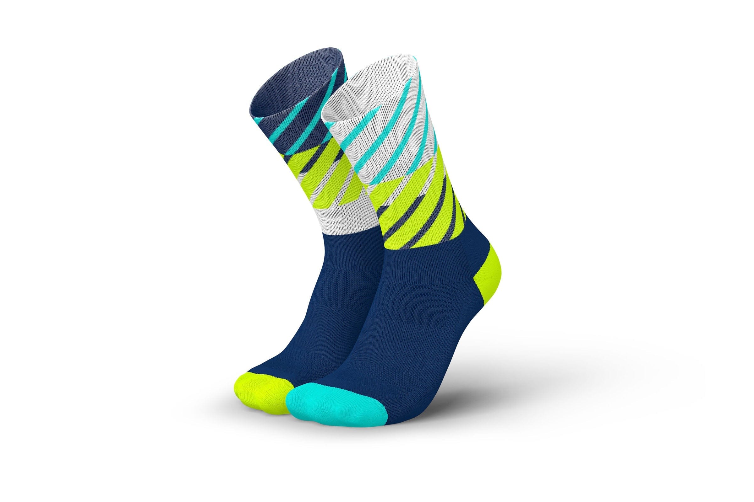 Incylence Running Diagonals Navy Canary Socks