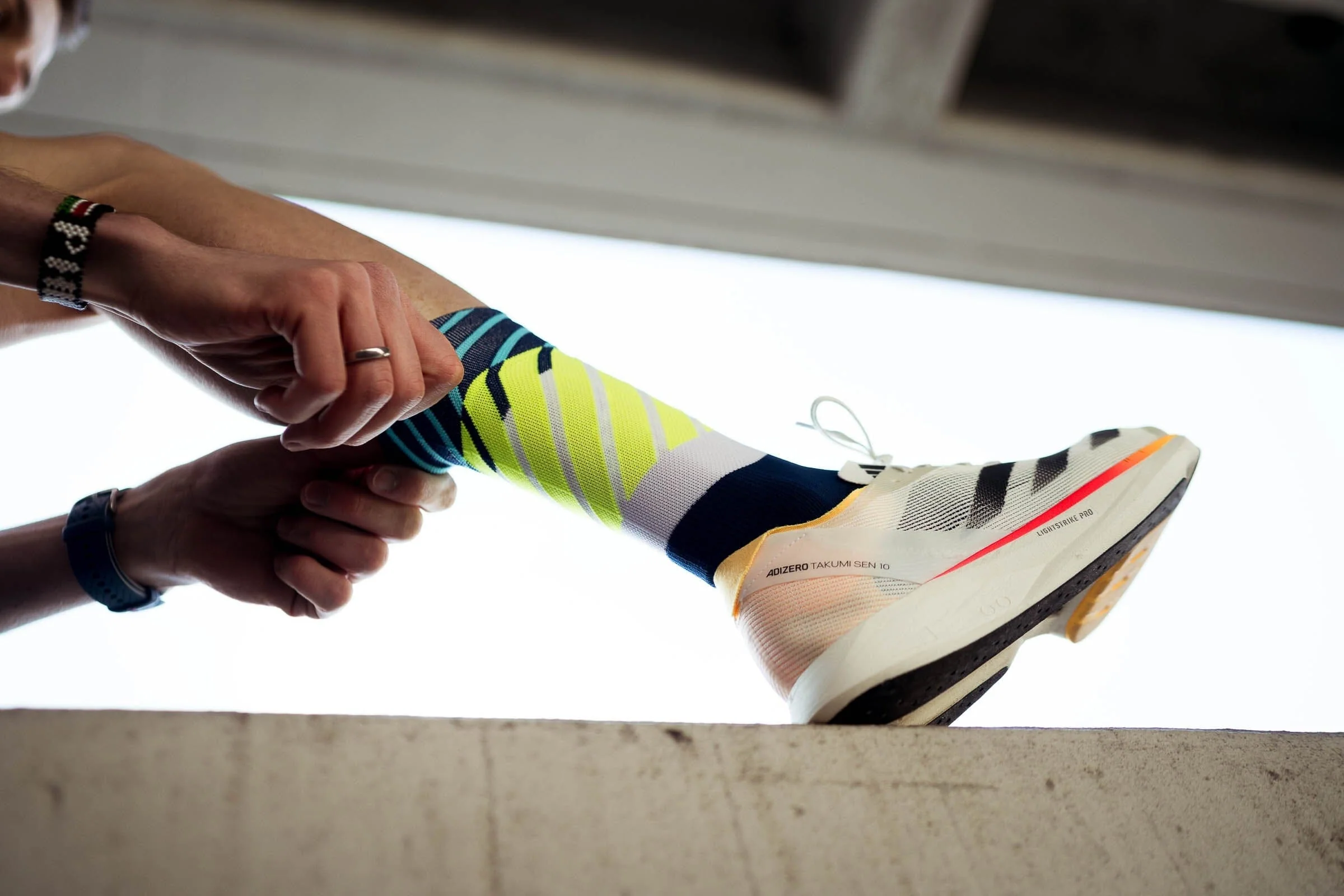Incylence Running Diagonals Navy Canary Socks - Image 4