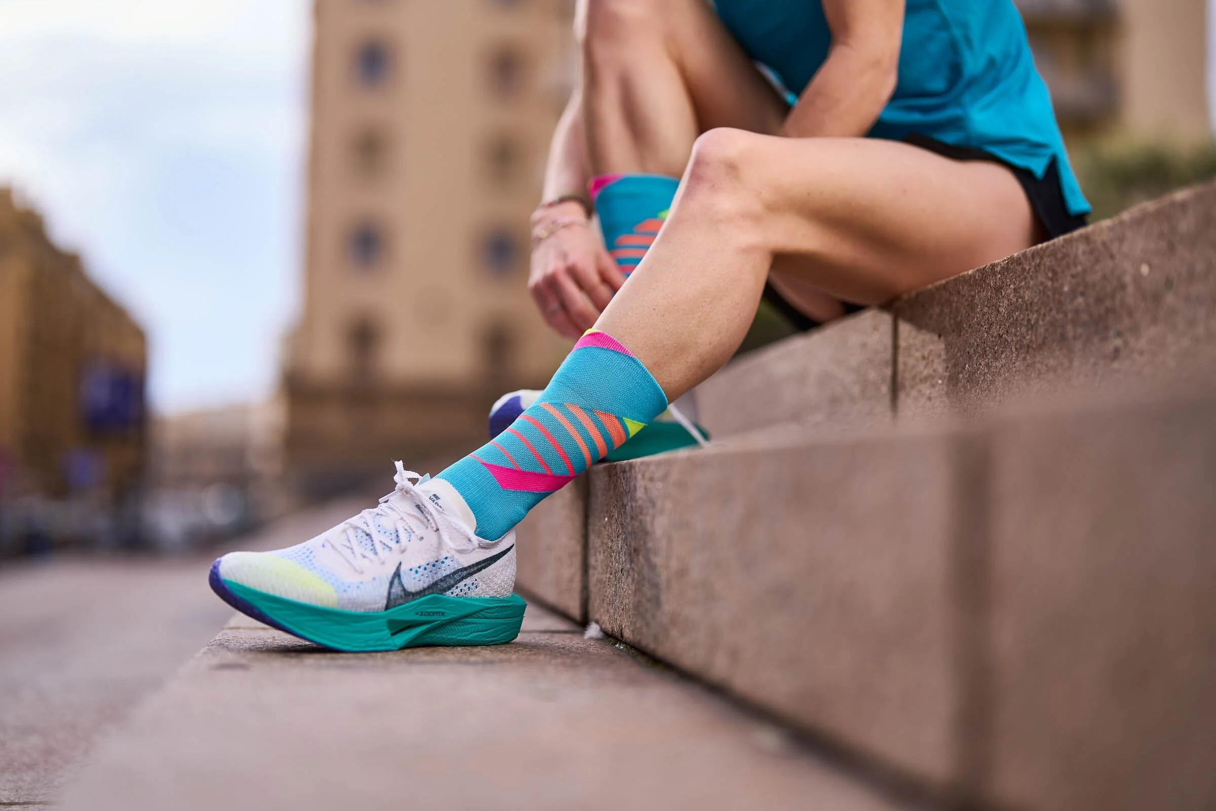 Incylence Running Ladders Blue Pink Socks - Image 6