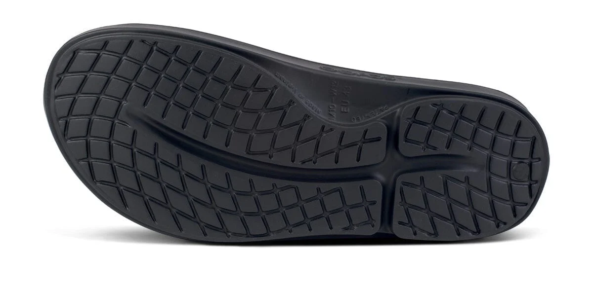 OOFOS Unisex OOahh Sport Slide Sandal - Black White - Image 10