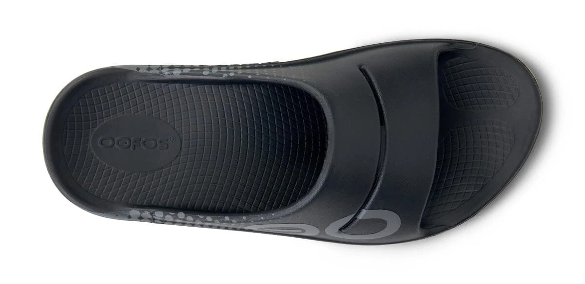 OOFOS Unisex OOahh Sport Slide Sandal - Black Matrix - Image 9