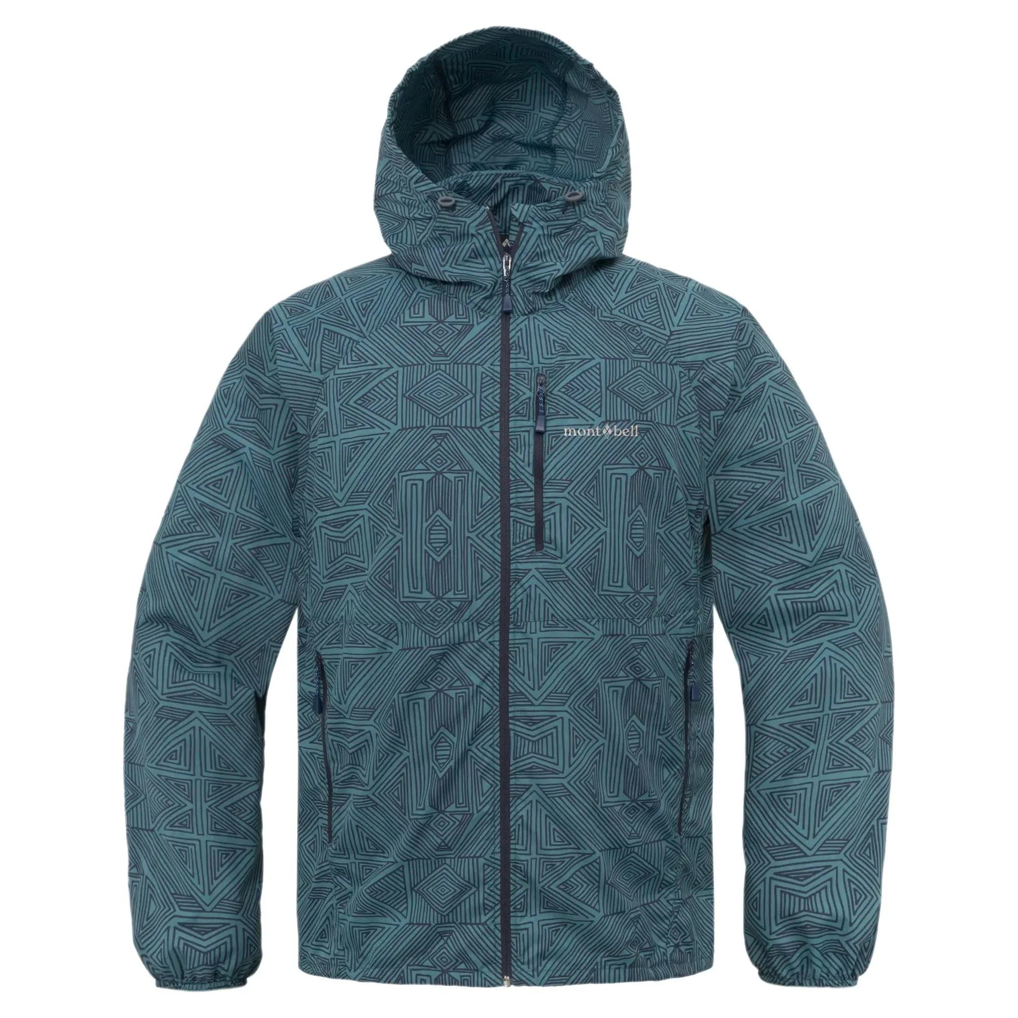 Montbell Men's Wind Blast Print Hooded Jacket