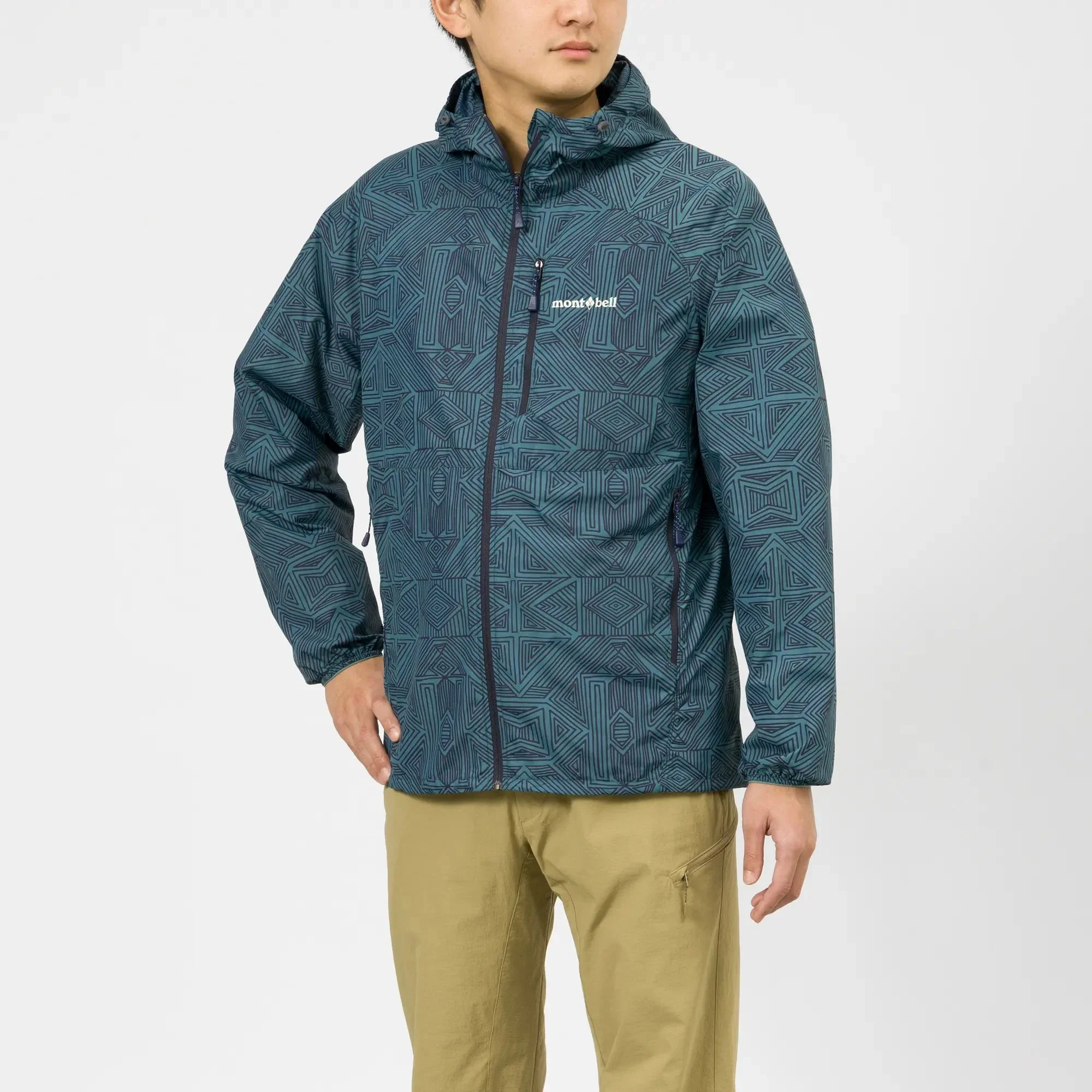 Montbell Men's Wind Blast Print Hooded Jacket - Image 4