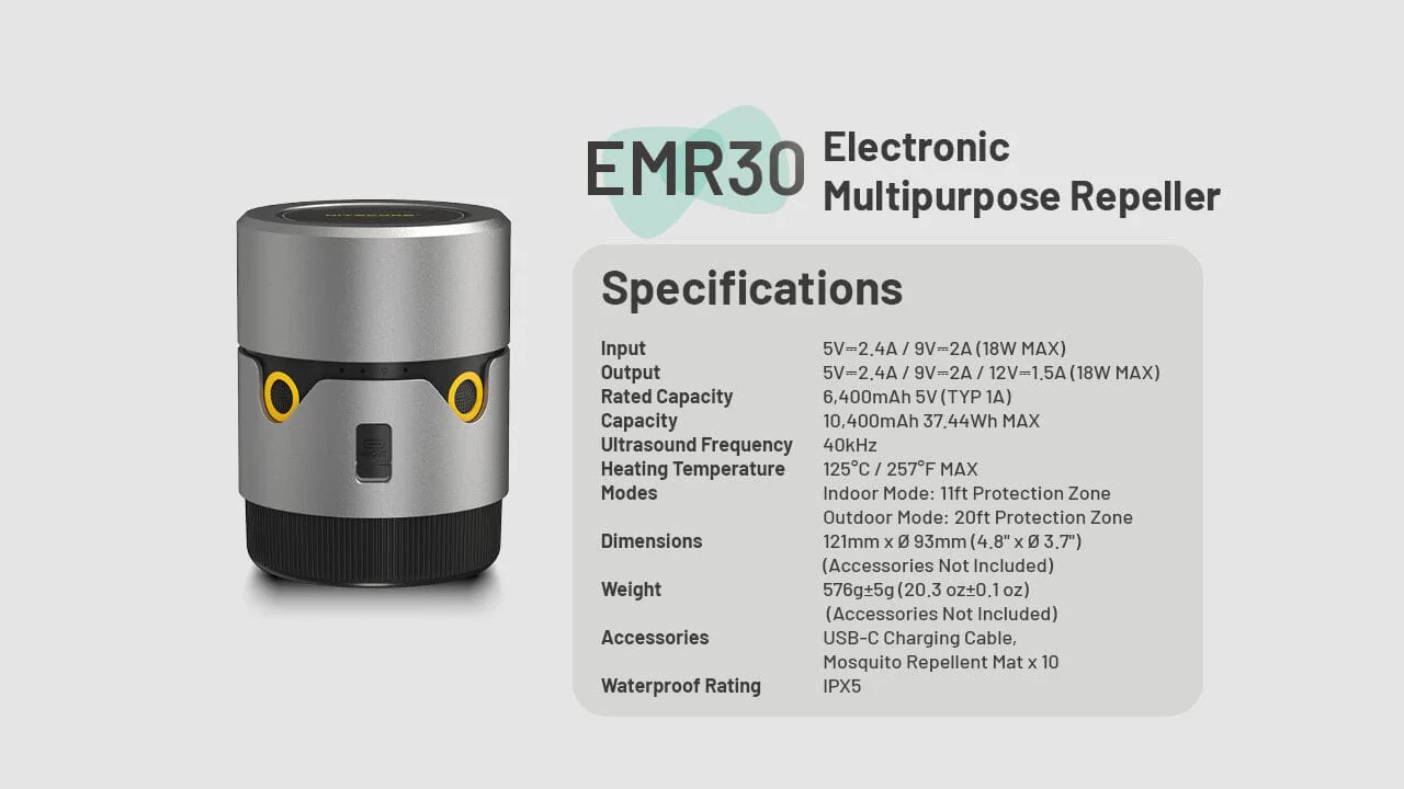 Nitecore EMR30 20 ft Protection Rechargeable Mosquito Repeller - Image 10