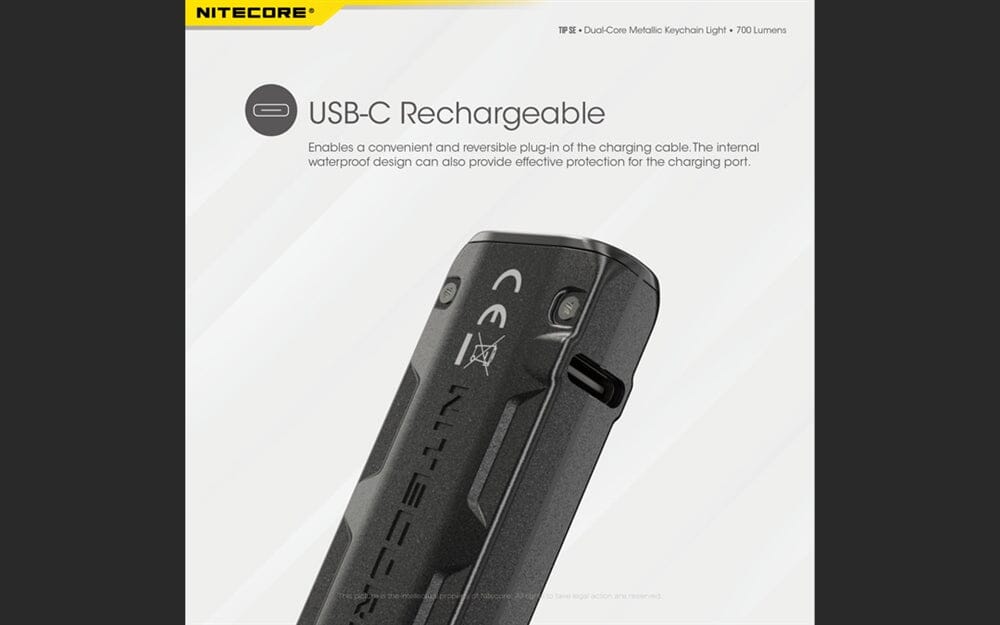 Nitecore TIP SE 700 Lumen Rechargeable Keychain EDC Flashlight - Image 8