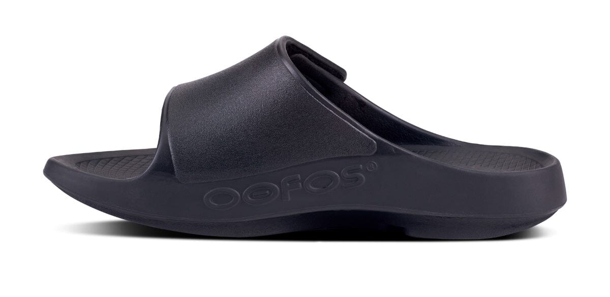 OOFOS Unisex OOahh Sport Flex Slide Sandal - Matte Black - Image 7
