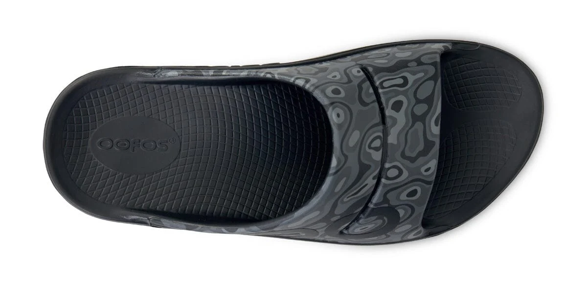OOFOS Unisex OOahh Sport Slide Sandal - Black Water Camo - Image 9