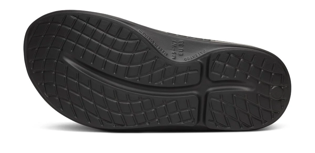OOFOS Unisex OOahh Sport Slide Sandal - Black Wave Flow - Image 7