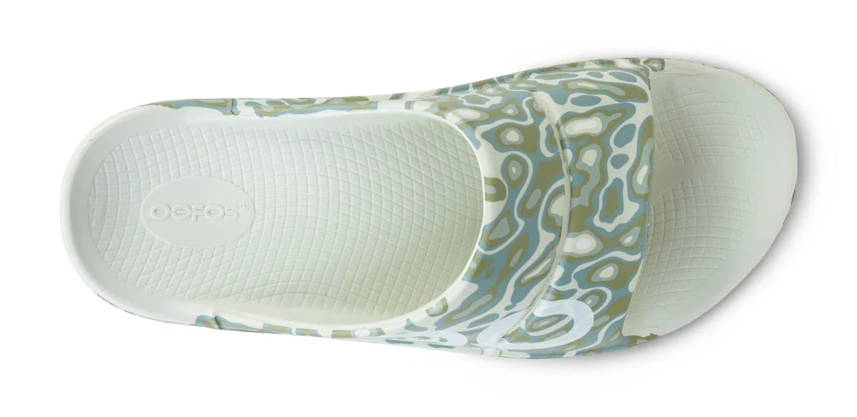 OOFOS Unisex OOahh Sport Slide Sandal - Cosmic Gray Water Camo - Image 8