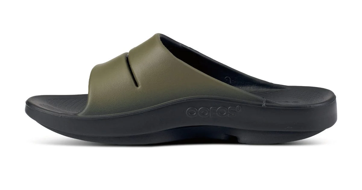 OOFOS Unisex OOahh Sport Slide Sandal - Tactical Green - Image 4