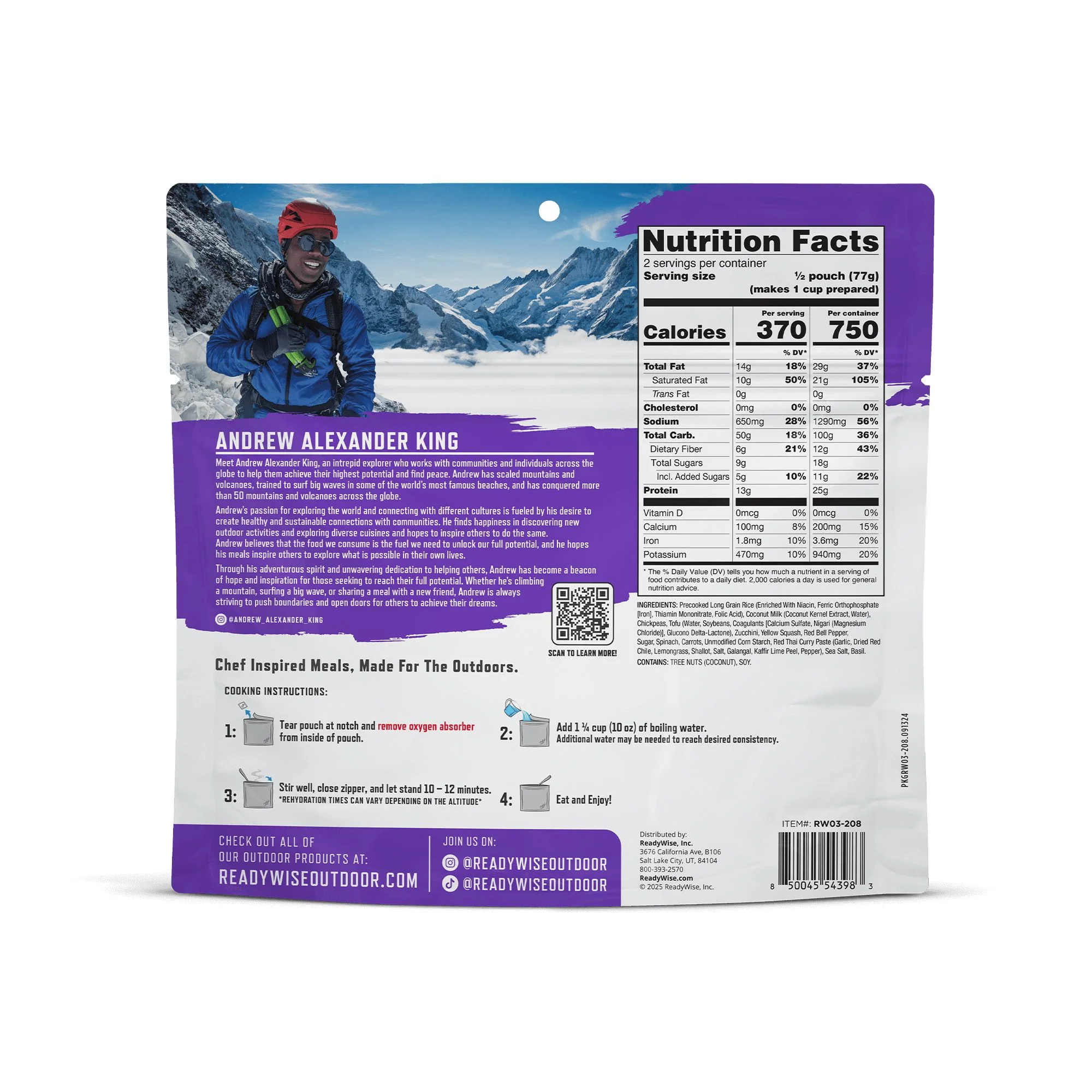Readywise PRO Adventure Meal - Thai Style Coconut Curry - Image 3