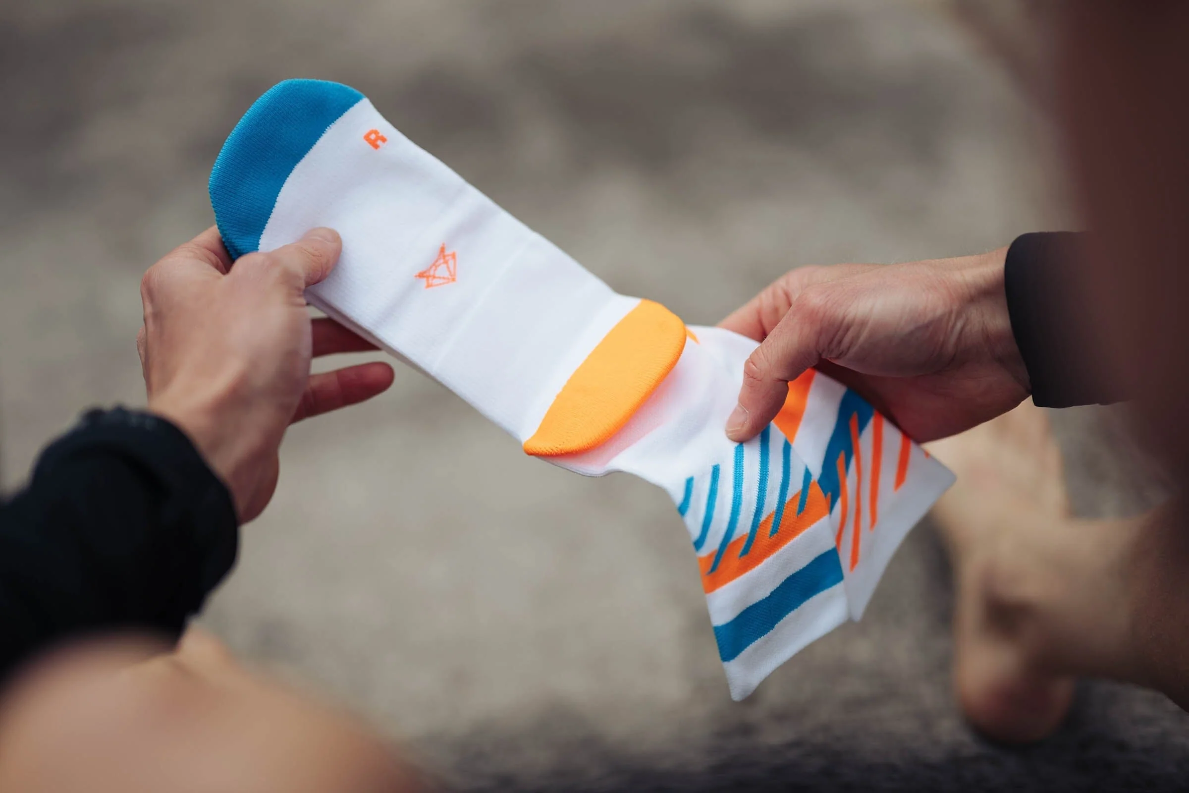 Incylence Running Disrupts White Blue Orange Socks - Image 3