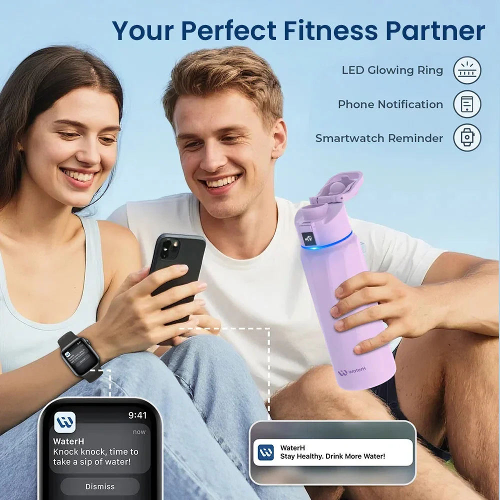 WaterH Boost Smart Water Bottle: 24 oz Hydration Tracker with APP & Insulation - Image 30
