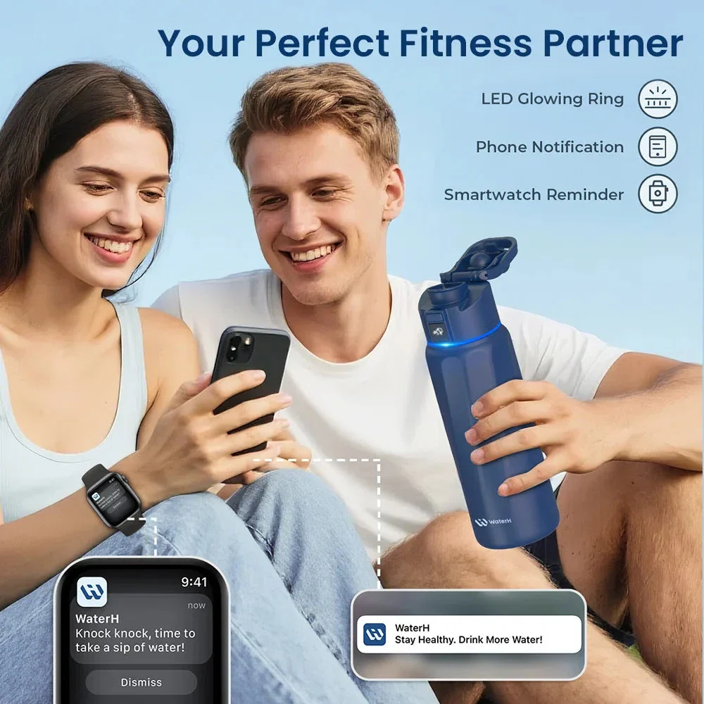 WaterH Boost Smart Water Bottle: 24 oz Hydration Tracker with APP & Insulation - Image 38