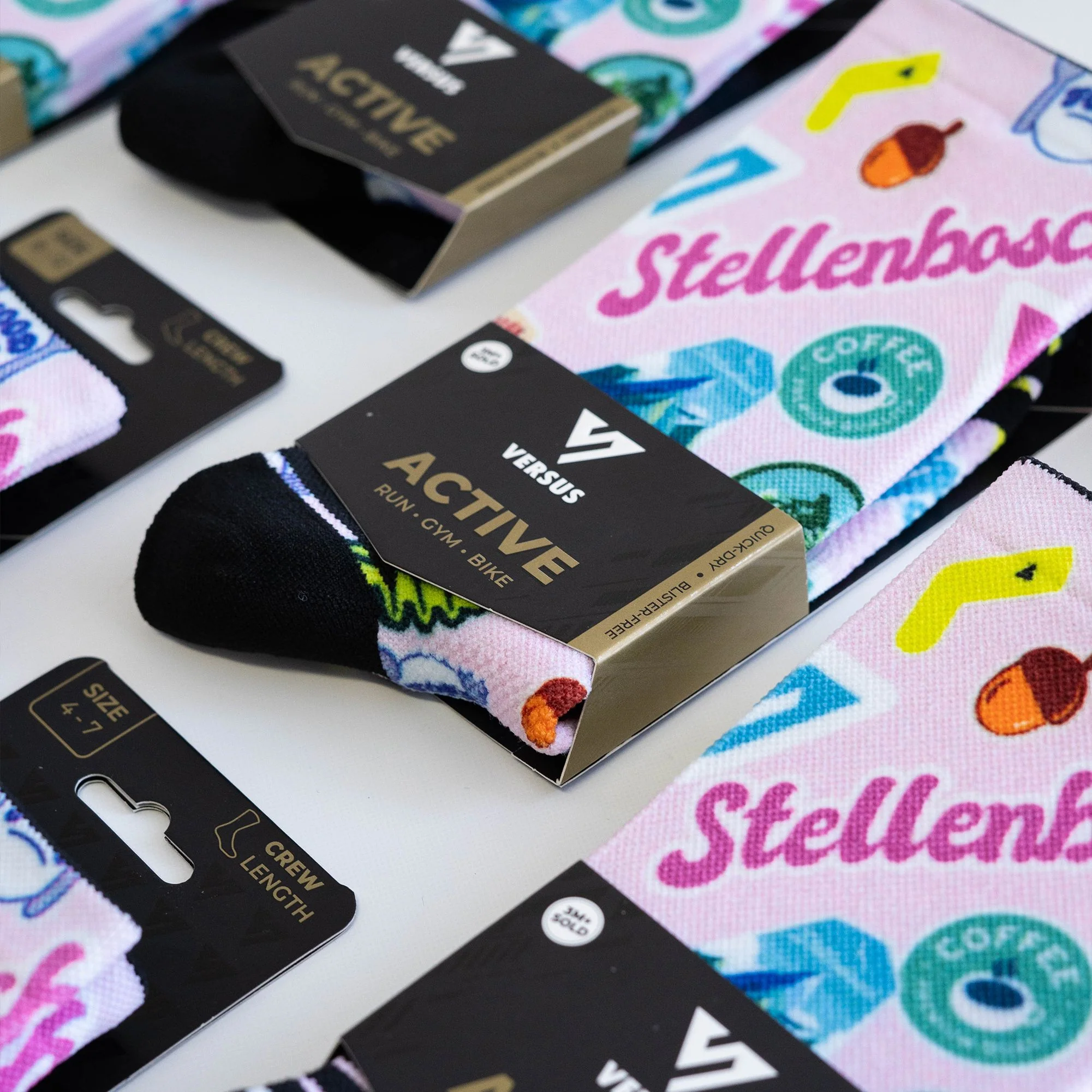 Versus Stellenbosch Stickers Active Crew Socks - Image 3