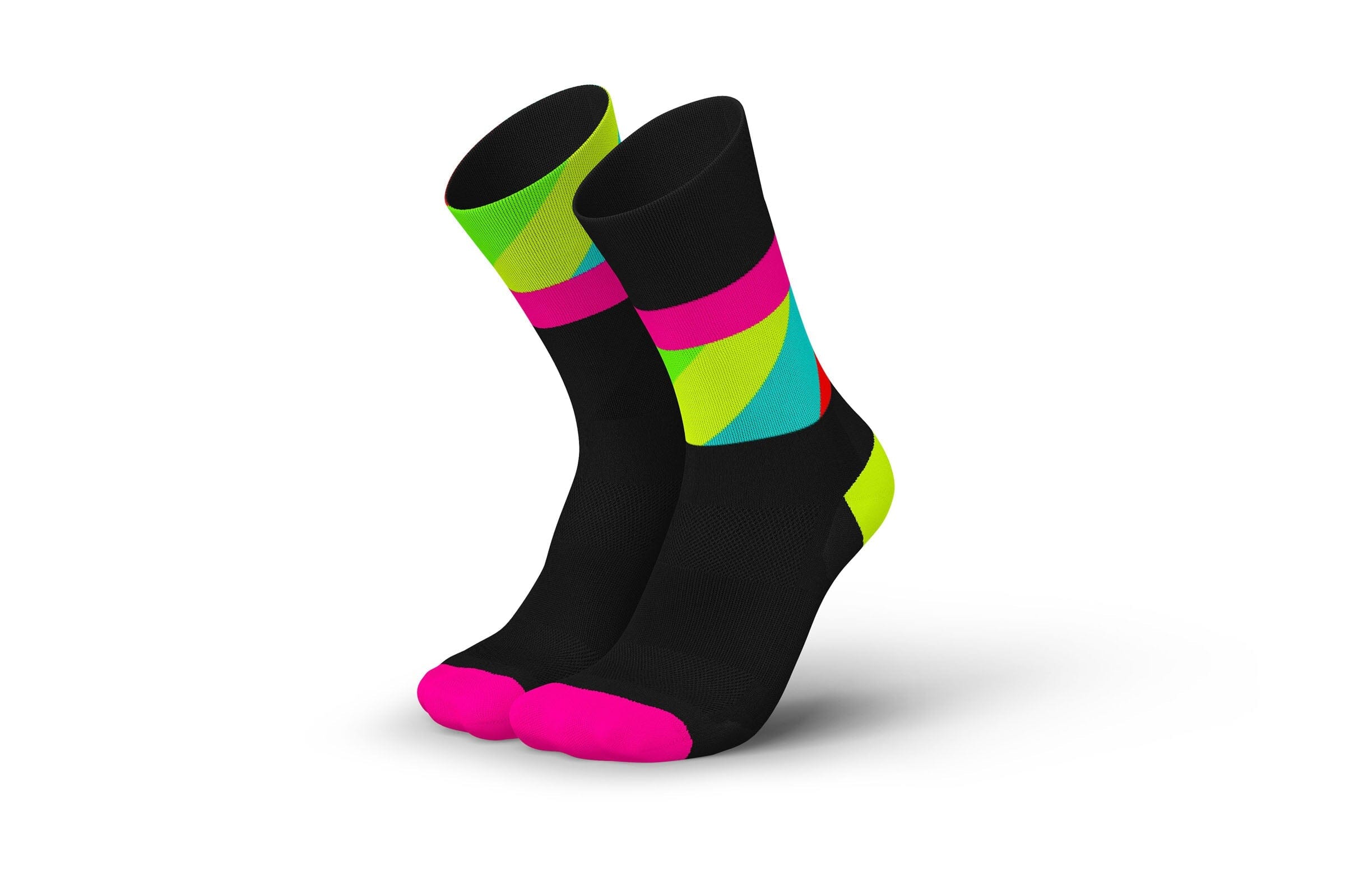 Incylence Ultralight Strides Black Pink Canary Socks