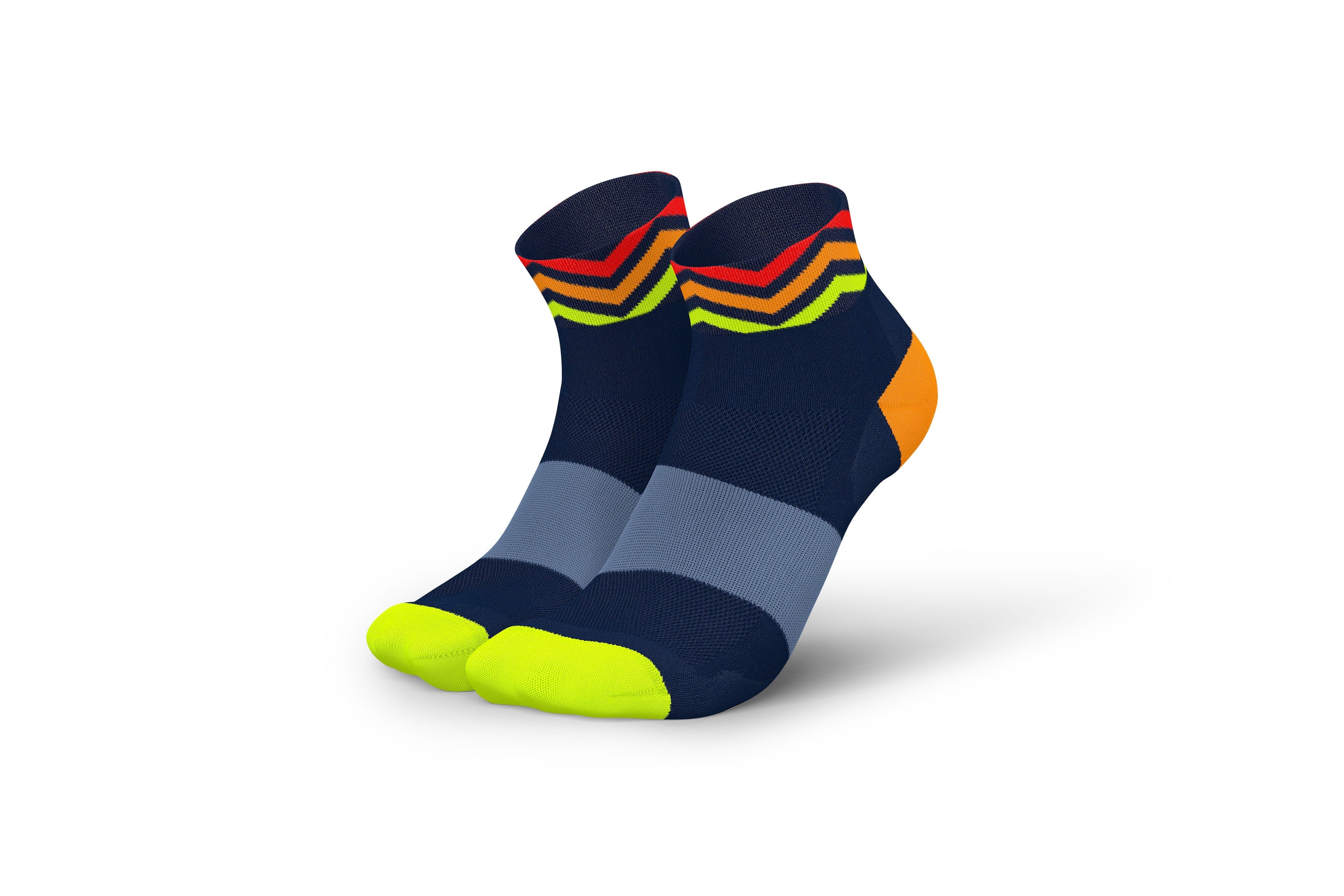 Incylence Ultralight Waves Short Navy Orange Socks