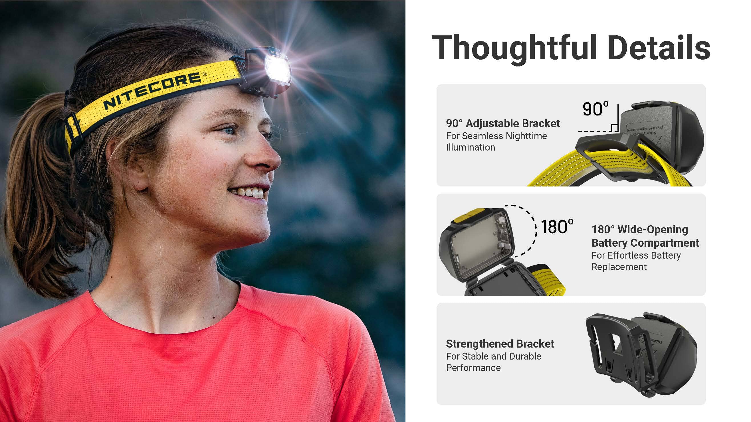 Nitecore UT27 MCT Pro 800 lumen 3 Color Temperatures Running Headlamp - Image 13