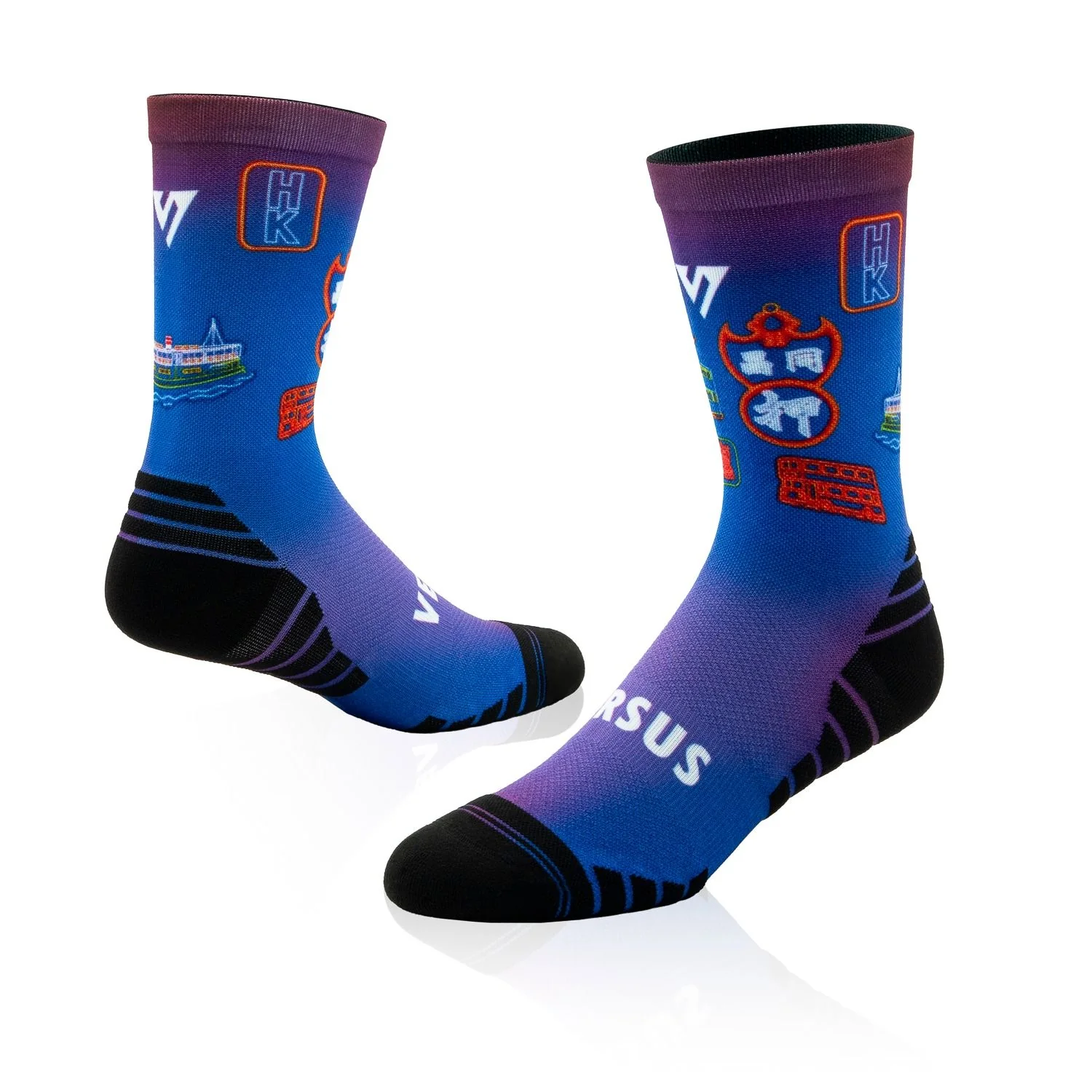 Versus Hong Kong Night Neon Active Crew Socks