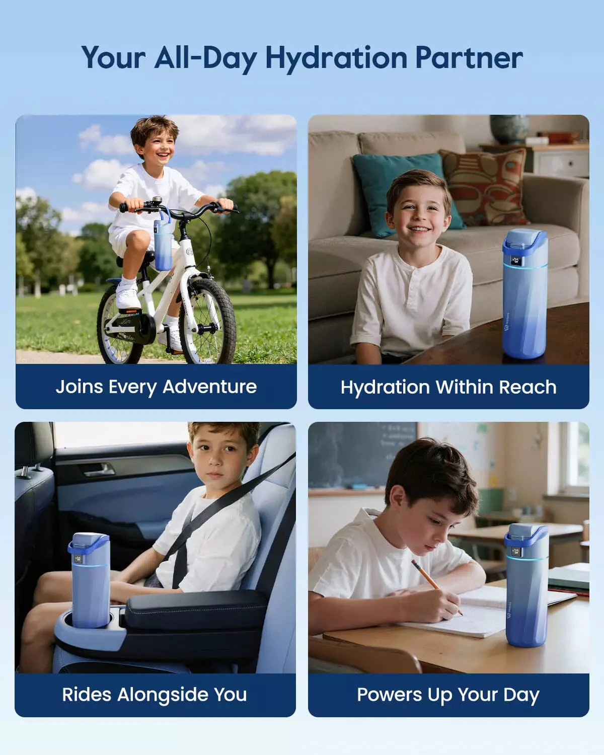 WaterH kids Smart Water Bottle 16oz with Light-Up Reminder & App Rewards - Image 7