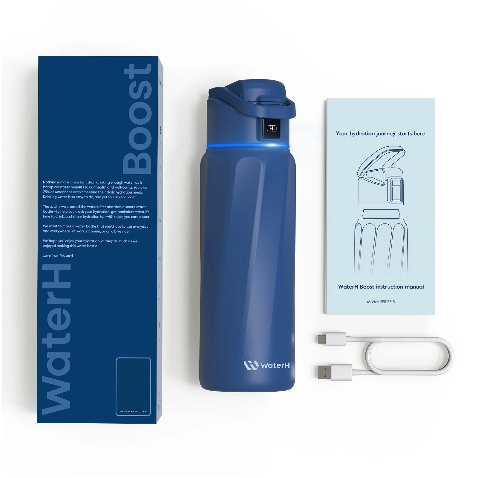 WaterH Boost Smart Water Bottle: 32 oz Hydration Tracker with APP & Insulation - Image 37